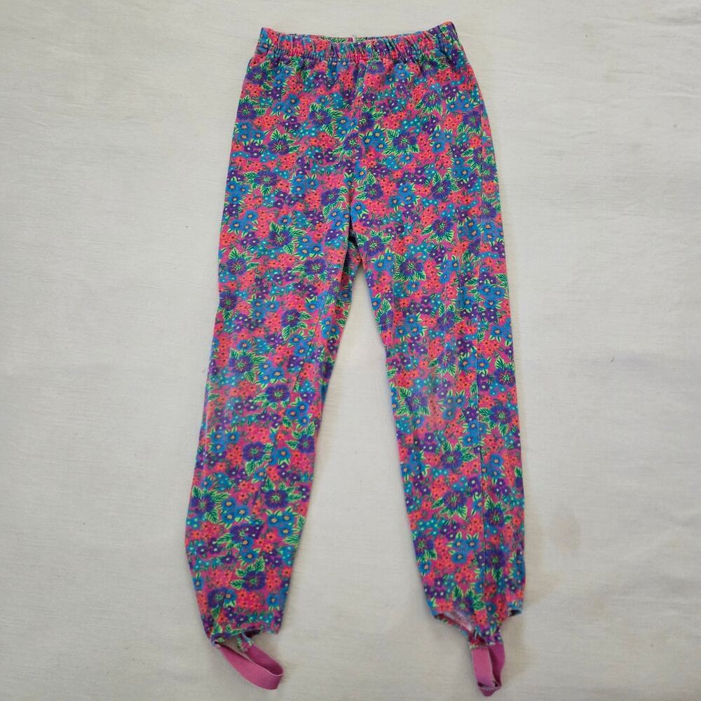 Vintage Floral Cotton Legging Pants kids 12